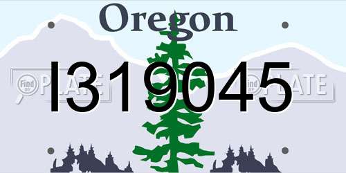 I319045 Oregon License Plate