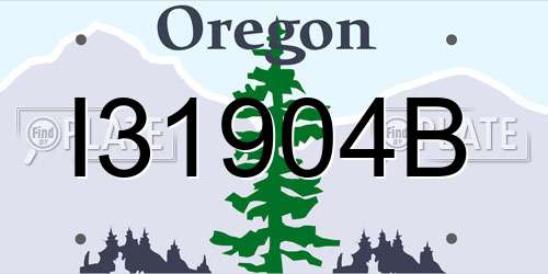 I31904B Oregon License Plate