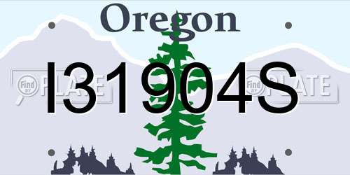 I31904S Oregon License Plate