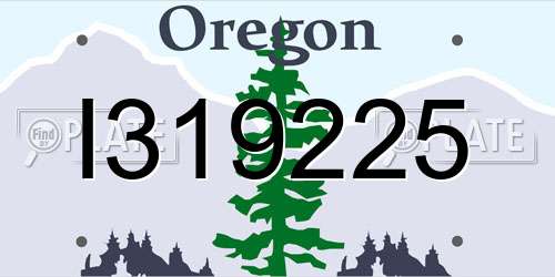 I319225 Oregon License Plate