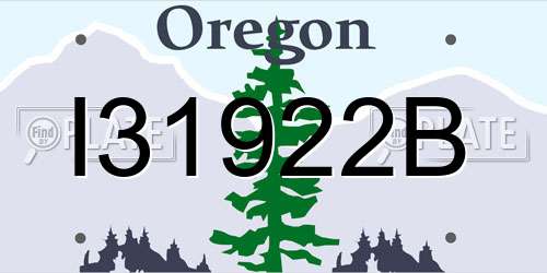 I31922B Oregon License Plate
