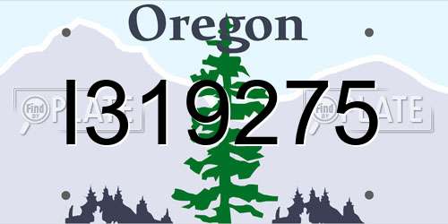 I319275 Oregon License Plate