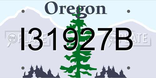 I31927B Oregon License Plate