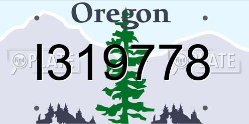 I319778 Oregon License Plate