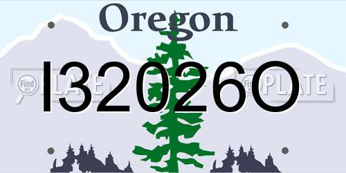 I32026O Oregon License Plate