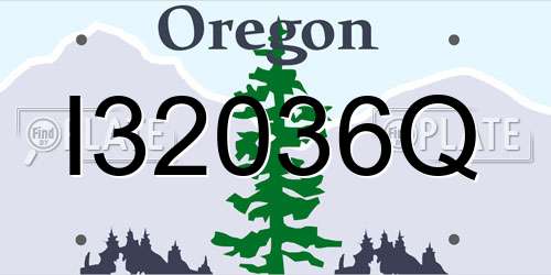 I32036Q Oregon License Plate