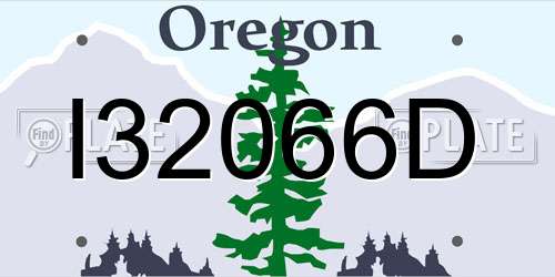 I32066D Oregon License Plate