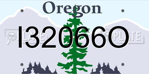 I32066O Oregon License Plate