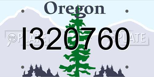 I320760 Oregon License Plate