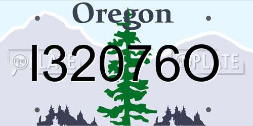 I32076O Oregon License Plate