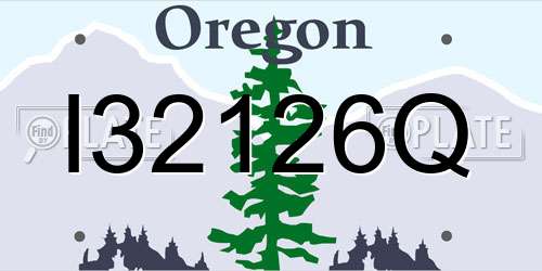 I32126Q Oregon License Plate