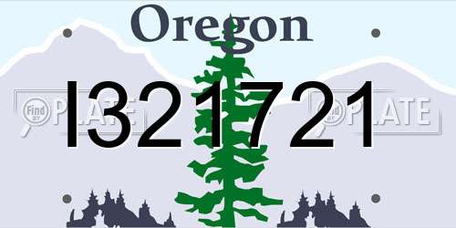 I321721 Oregon License Plate