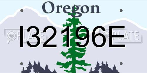 I32196E Oregon License Plate