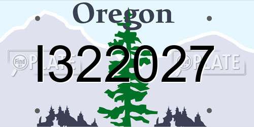 I322027 Oregon License Plate