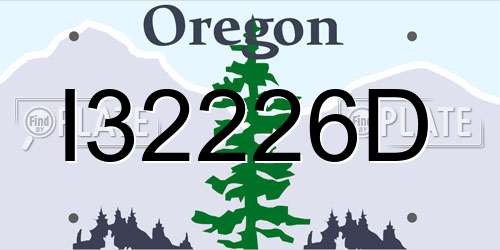 I32226D Oregon License Plate
