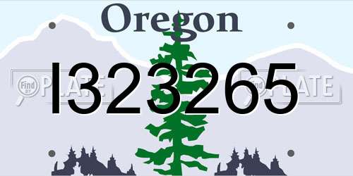 I323265 Oregon License Plate