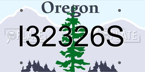 I32326S Oregon License Plate