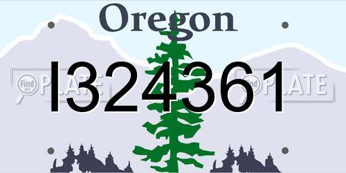 I324361 Oregon License Plate