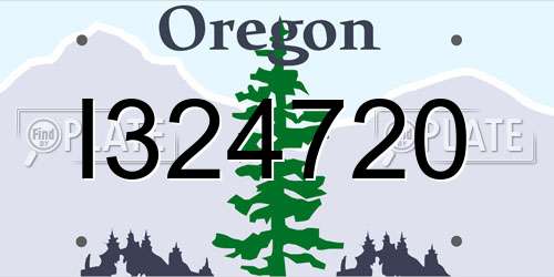 I324720 Oregon License Plate