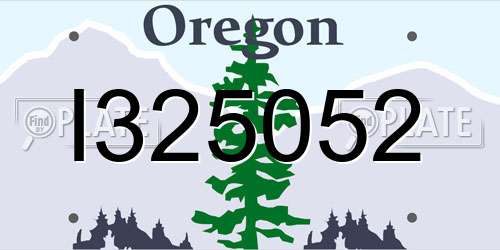 I325052 Oregon License Plate