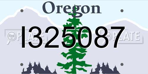 I325087 Oregon License Plate