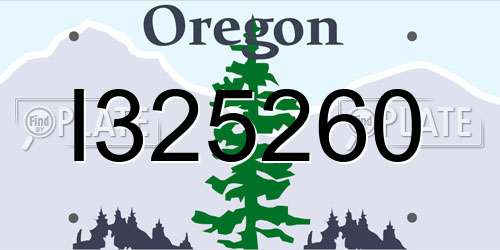 I325260 Oregon License Plate