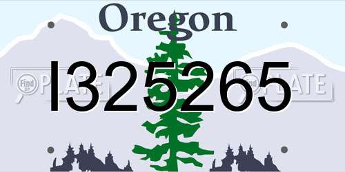 I325265 Oregon License Plate
