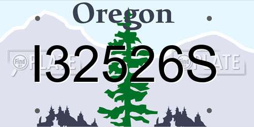 I32526S Oregon License Plate