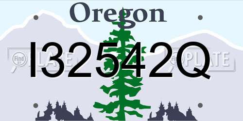 I32542Q Oregon License Plate