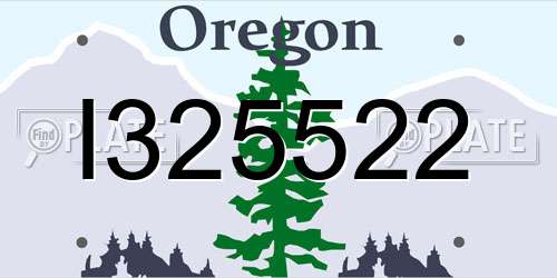 I325522 Oregon License Plate