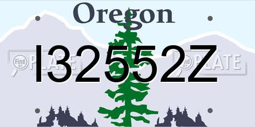 I32552Z Oregon License Plate