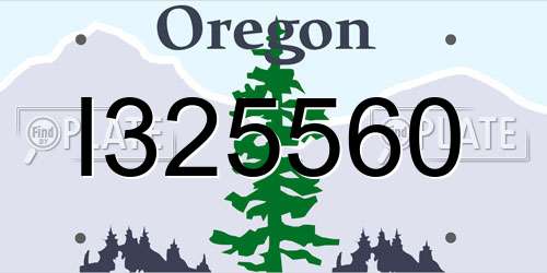 I325560 Oregon License Plate