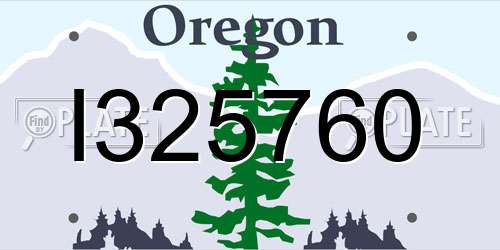 I325760 Oregon License Plate