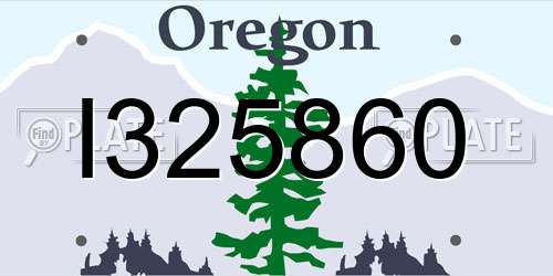 I325860 Oregon License Plate