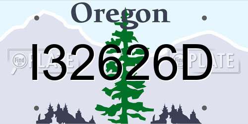 I32626D Oregon License Plate
