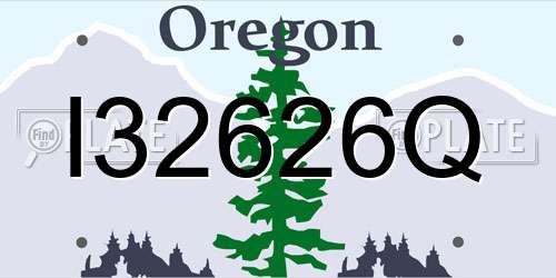 I32626Q Oregon License Plate