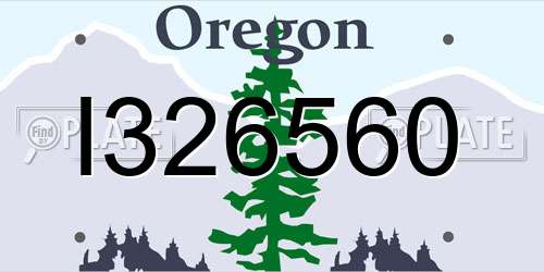 I326560 Oregon License Plate