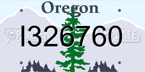 I326760 Oregon License Plate