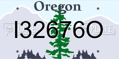 I32676O Oregon License Plate