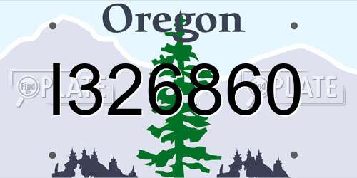 I326860 Oregon License Plate