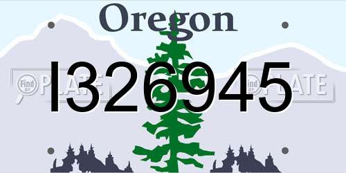 I326945 Oregon License Plate
