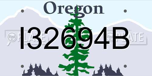 I32694B Oregon License Plate