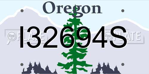 I32694S Oregon License Plate