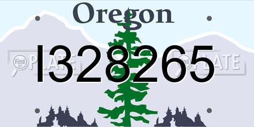 I328265 Oregon License Plate