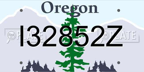 I32852Z Oregon License Plate