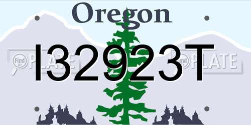 I32923T Oregon License Plate