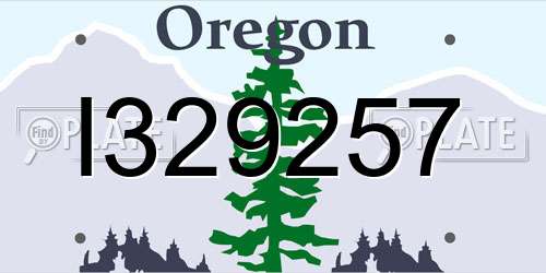 I329257 Oregon License Plate