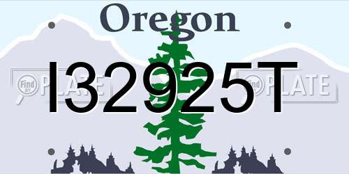 I32925T Oregon License Plate