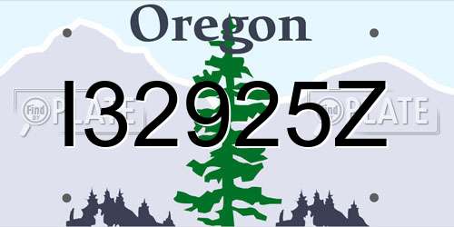 I32925Z Oregon License Plate