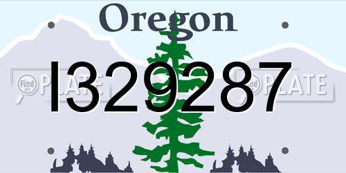 I329287 Oregon License Plate